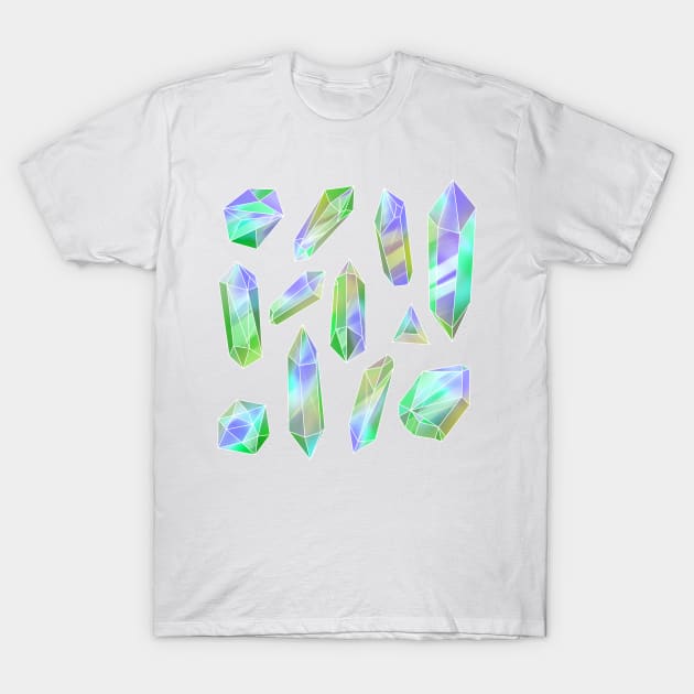 Iridescent crystals green-purple T-Shirt by 2dsandy